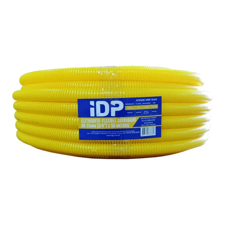Mangueira Elétrica Corrugada Amarela 25mm x 50m – Normatizada IDP