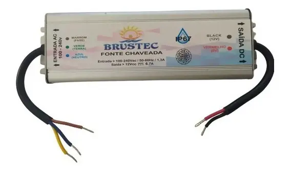 FONTE CHAVEADA BIV. 50-60HZ 1,3A SAIDA 12V 6,7A